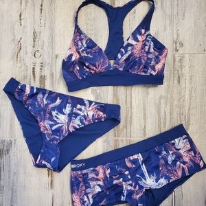 Roxy Swim Suit with 2 Bottom Options, never worn!
